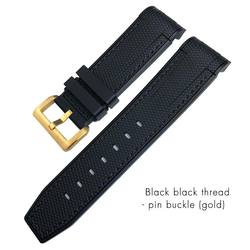 22mm 23mm Curved End Rubber Silicone Watchband Fit for Tudor Black Bay 41mm GMT Pelagos Bronze Two Tone Watch Strap