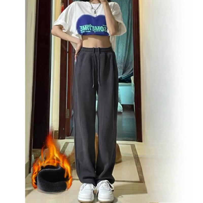 New Arrival Elastic Waist Casual Pants Women High Waist and Thin American Design Versatile Sports Long Pants
