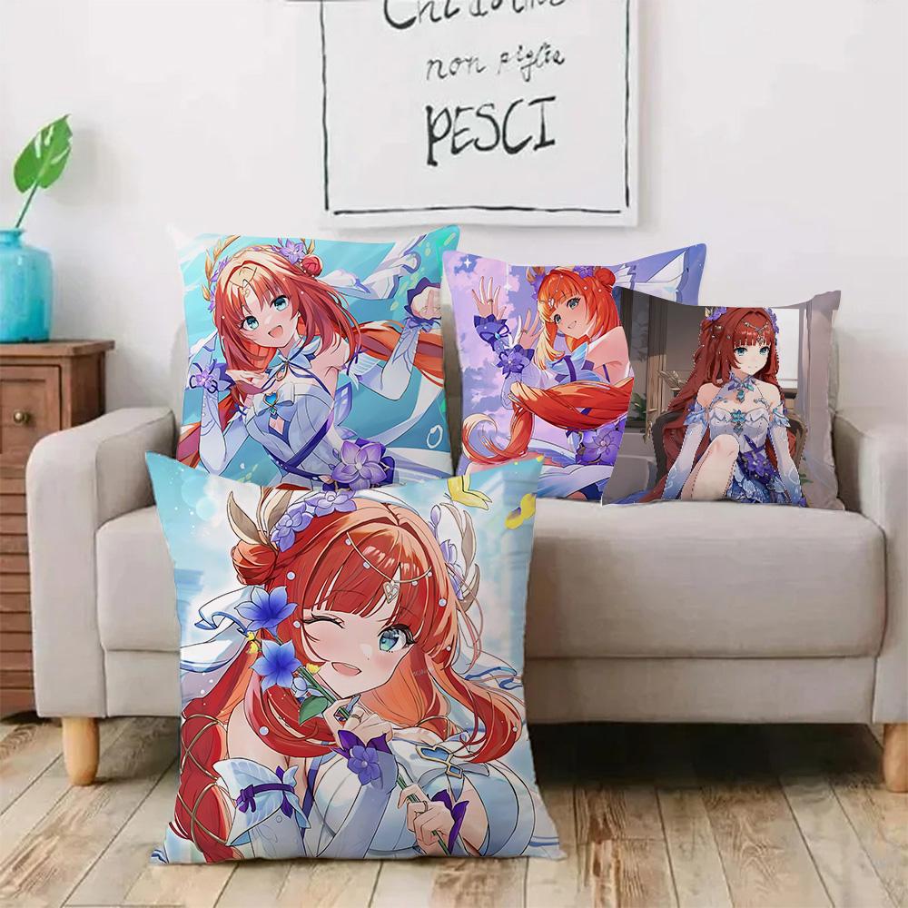 Game Anime N-NilouS Pillow Covers Cartoon Sofa Decorative Home Double-sided Printing Short Plush Cute Cushion Cover