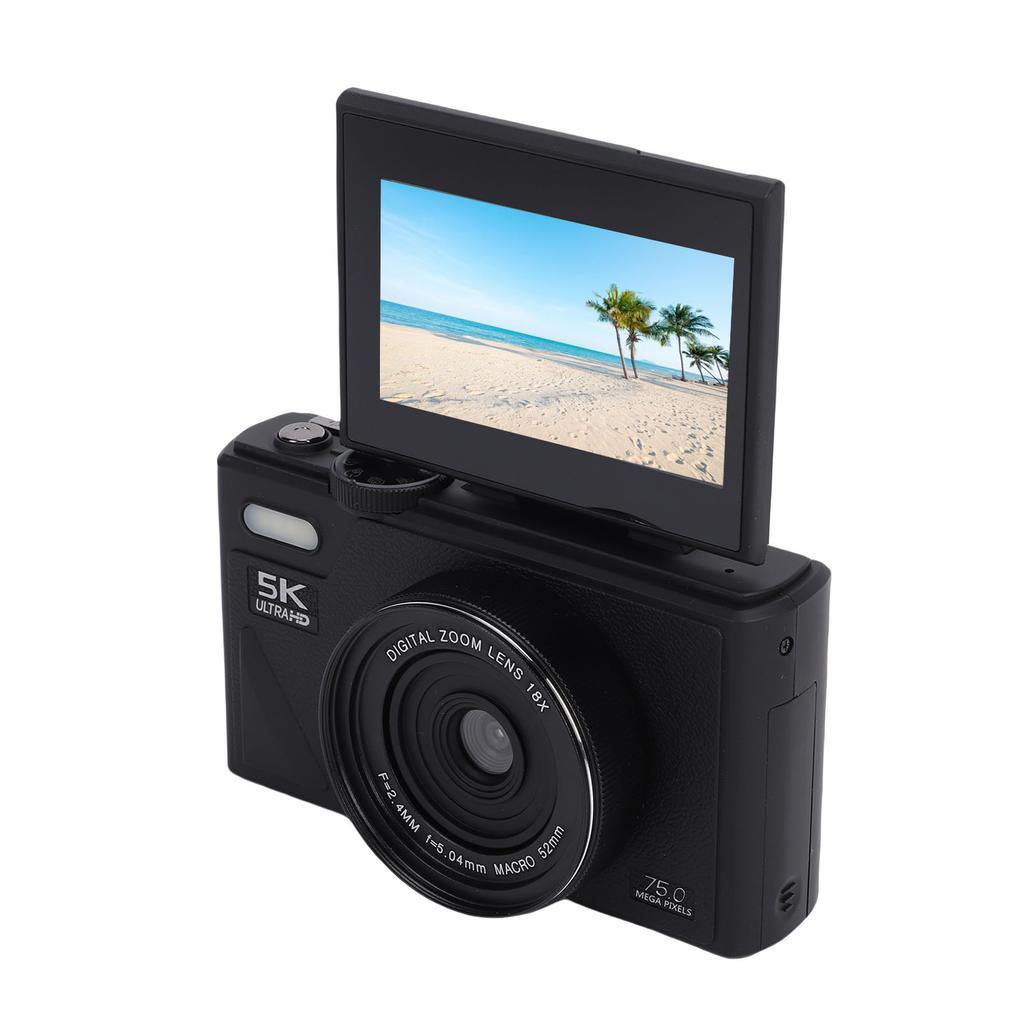 5K 75MP Mirrorless Camera 18X Zoom Auto Digital Camera Anti Shake with 3 Inch Screen Support 256GB Memory