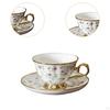 Ceramic Coffee Cup and Saucer Set Afternoon Tea Mug Floral Pattern