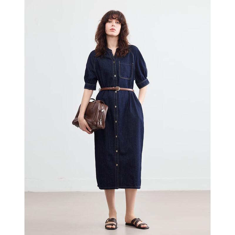 Длинное джинсовое платье Demana Cloud Cotton с поясом S