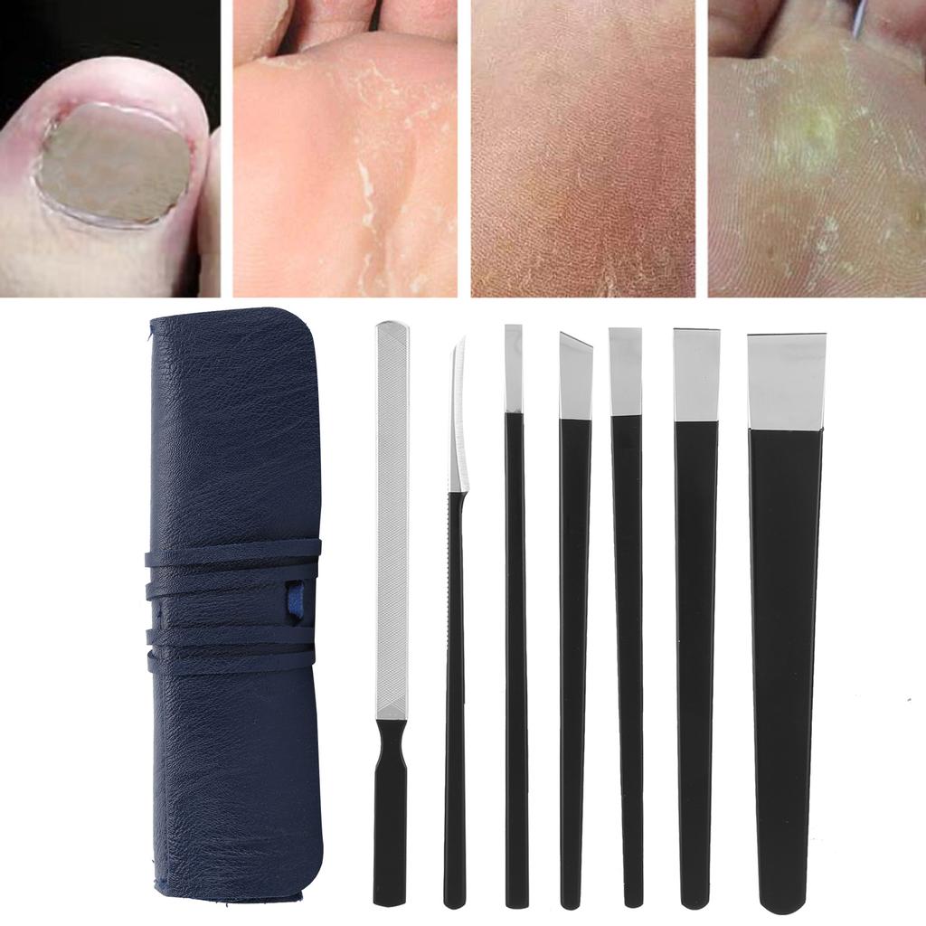 Set 7 pezzi Set Coltelli Pedicure Acciaio Inossidabile Strumenti per Unghia Incarnita Kit Pedicure Professionale per Piedi