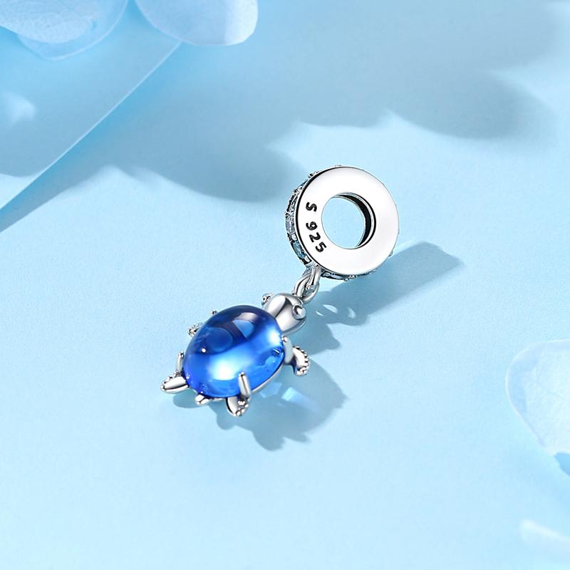 Original Copper Charms Sea Turtle Pendant Crystal Beads Fit Brand Bracelets Necklaces Diy Jewelry For Women