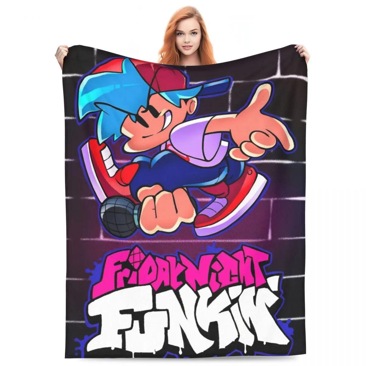 

FNF Bad Time Trio Friday Night Funkin Флісова ковдра Пледи для дому Дивана М яка ковдра для спальні 75x90cm