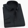 2025 Spring Men's Black Slim Fit Long-Sleeve Shirt - High Cotton Youth Professional Wear, Plain Weave, 40% Cotton