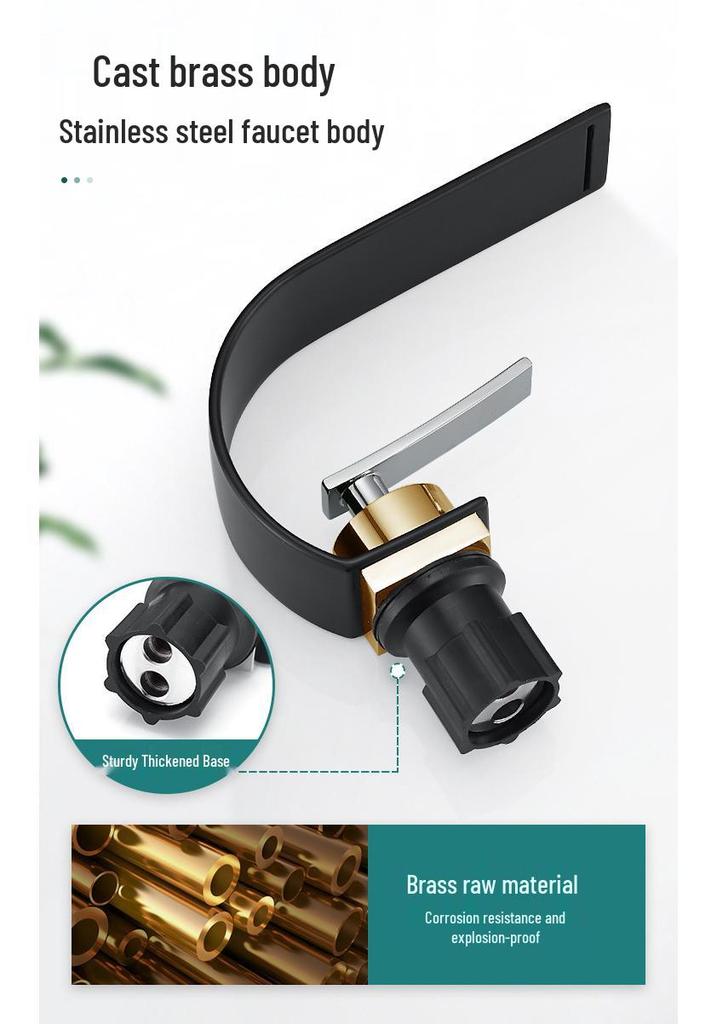 Waterfall Hot and Cold Bathroom Faucet for Sink and Cabinet