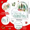 1pc Heart-Shaped Acrylic Christmas Tabletop Ornament with Festive Pine Trees & Gift Design - Multifunctional Holiday Decoration for Home