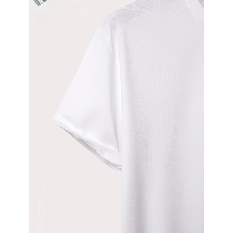 Europäische Größen Herren Sommer Lässiges Rundhals-T-Shirt mit nautischem Ankerdruck, Spandex-Strickstoff, Kurzarm Normale Passform Atmungsaktiv