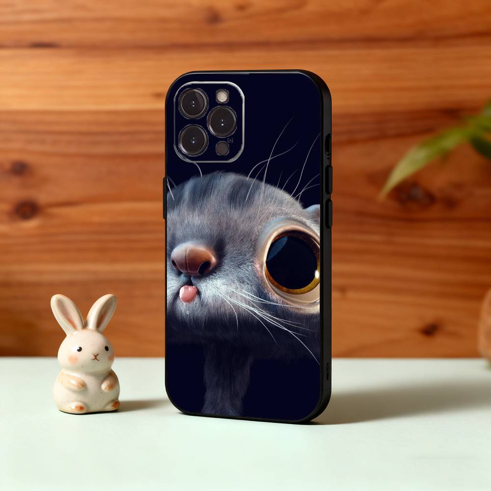Cute Little A-Animals Phone Case For iPhone 16 15 14 13 12 11 Pro Max Plus,5G Soft Black Case
