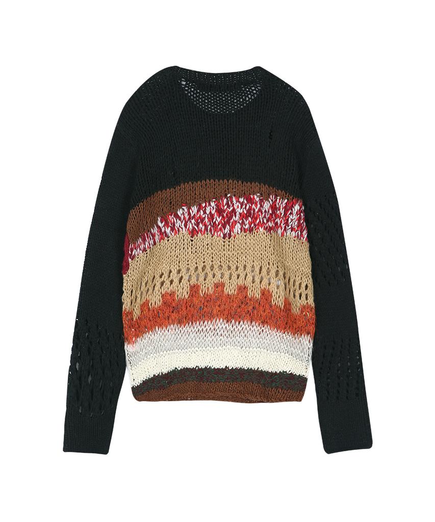 ADSB ANDERSSON BELL Black Hand-Crocheted Crew-Neck Sweater Atb1551M(Black)