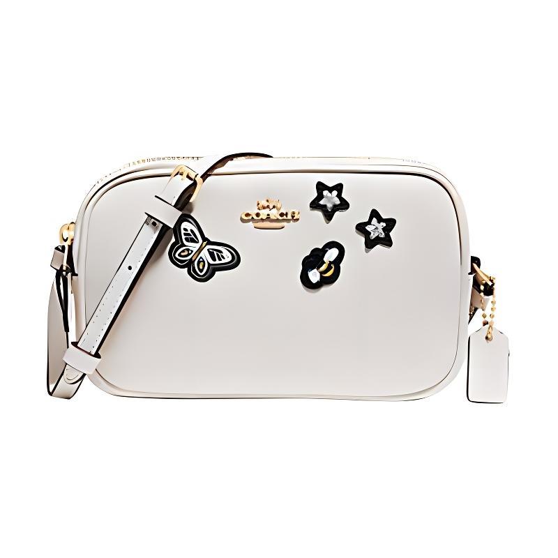 

COACH Pouch 19 solid leather patch calfskin shoulder crossbody bag small women s white білий