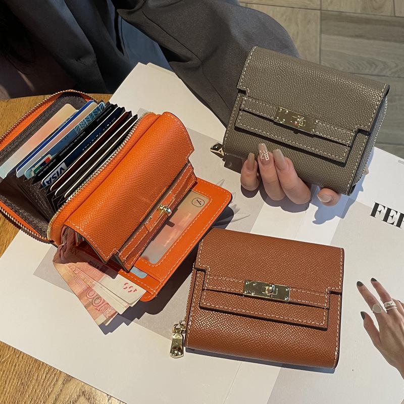 2025 Stilren Damplånbok i Kort Äkta Läder - Stor Kapacitet Multi-Kort Nötskinn Myntfack