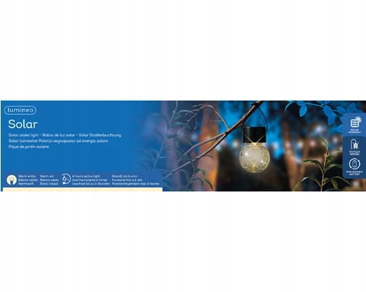 Zonne-hangende glazen tuinfakkel 9x6 cm