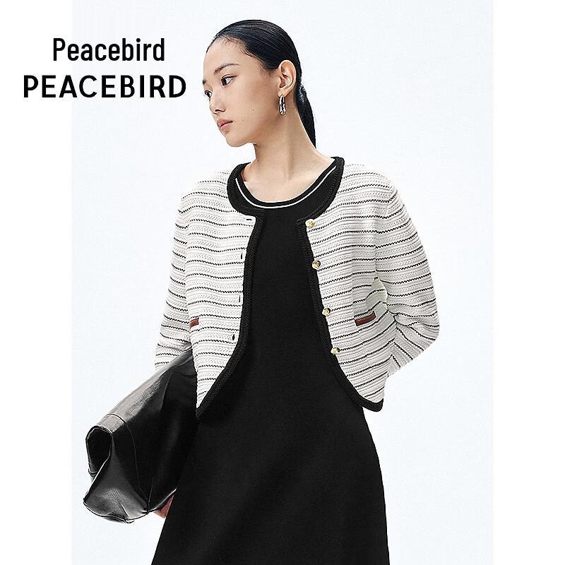 PEACEBIRD Women s Striped Knit Cardigan L
