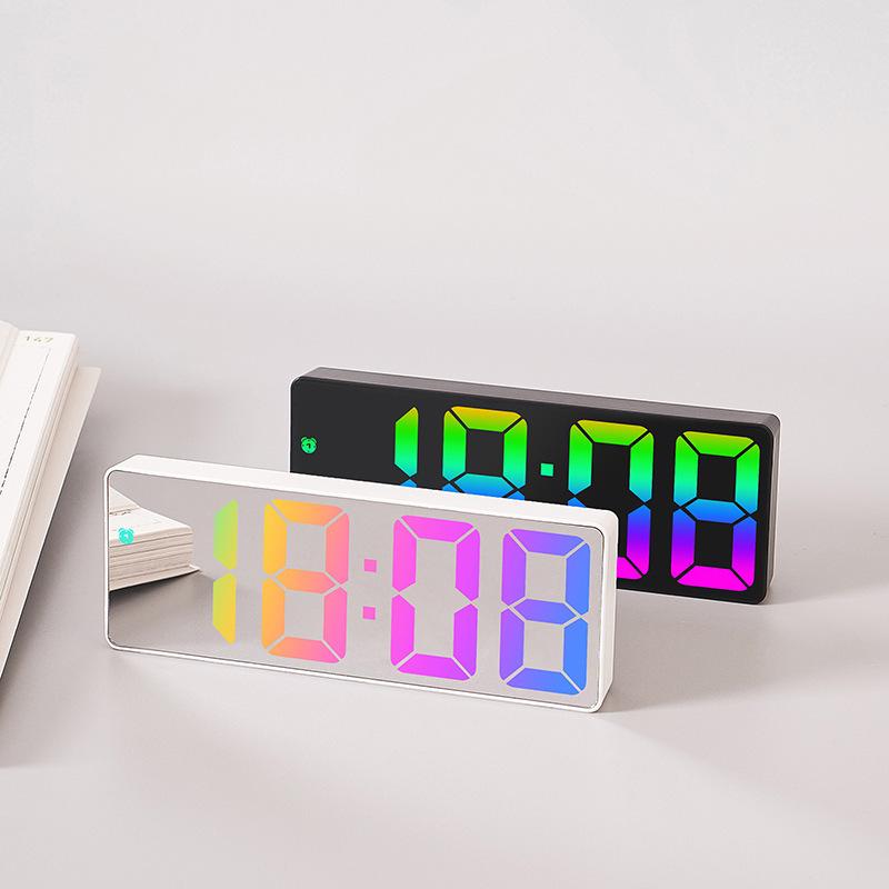 LED Large Display Bedside Alarm Clock - Simple, Stylish, Colorful Screen