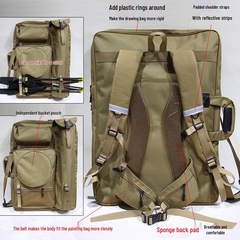 4K Rainproof Multifunctional Sketch Bag for A2 Boards - Coffee