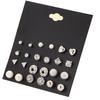 12 Pair/Set Imitation Pearl Heart Love Crown Triangle Stud Earring Lady Jewelry
