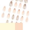 Gold Glitter Wave Line Press-On Nails, Medium-Short Almond Shape