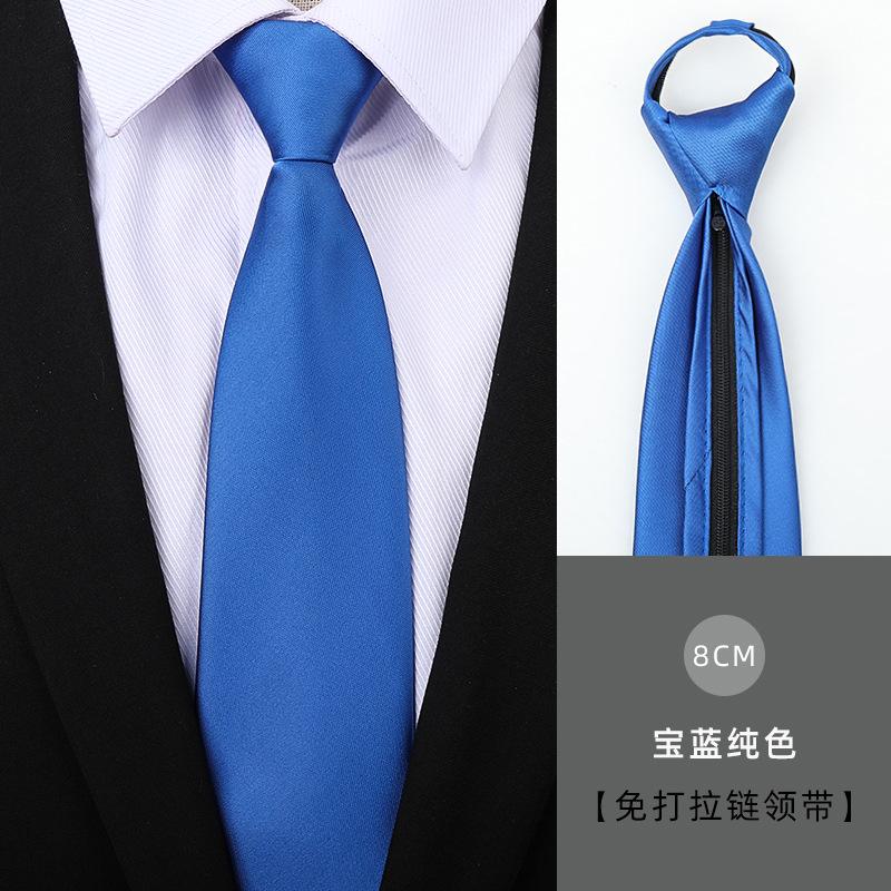 Tie Men'S Dress Business Handsome Blue Strip Zipper Professional Wedding Groom Korean Version Zipper Hand Tie