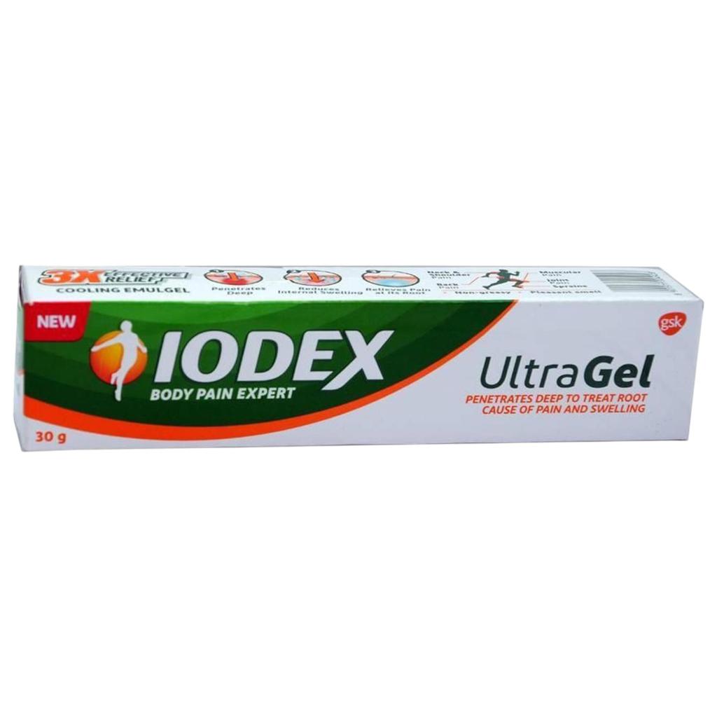 Iodex Ultra Gel+ 30GM Pain Relief Gel for Neck Shoulder Joint and Back Pain with Fast Absorption