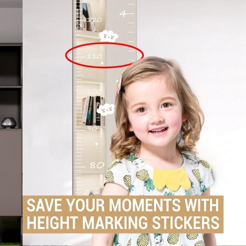 Kids Height Ruler Acrylic Height Measuring Stickers Baby Growth Chart Wall Stickers