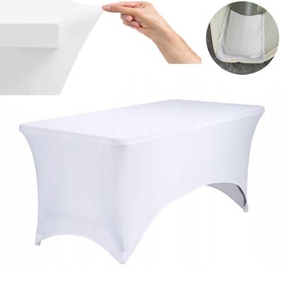 Elastic Tablecloth Cover Plain White For Catering Table 240X90Cm 180G