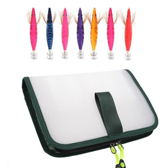 Fishing Lure Storage Bag, Waterproof Squid Jig Hook Organizer Zipper Bag, Foldable Fishing Tackle Hard Bait Protective