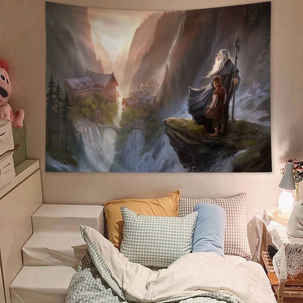 Adventure Film LLords Rings Tapestry Art Printing Japanese Wall Tapestry Anime Wall Hanging Home Decor