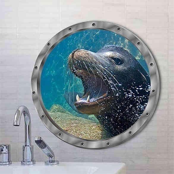 Creative Waterproof Dolphin Tortoise Sticker Wall Sticker Washing Machine Sticker Bathroom Sticker
