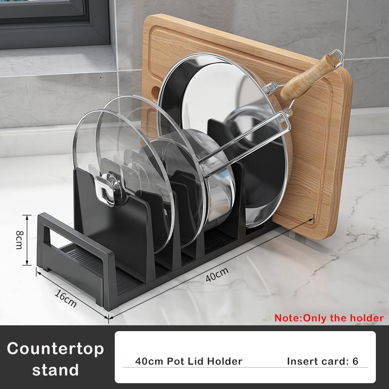 Kitchen Pot Lid Holder Cookingware Organizer Cutting Board Pot Cover Pan Holder Cabinet Pantry Sink Accessories Bowls Dish Rack