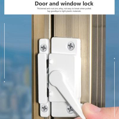 Aluminum Alloy Window Lock White Window Sash Lock Accessories Sash Lock  Sliding Windows