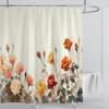 Rose Flower Shower Curtain Waterproof Shower Curtain Polyester Fabric 3D Printed Curtain Bathroom Decoration With Hook