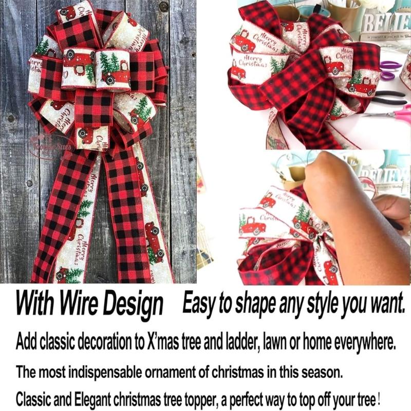 Beautiful Bowknot Ornament Stylish Tree Trimming Enhances Festival Home Decors for Tree Wreaths Holiday Party Decoration
