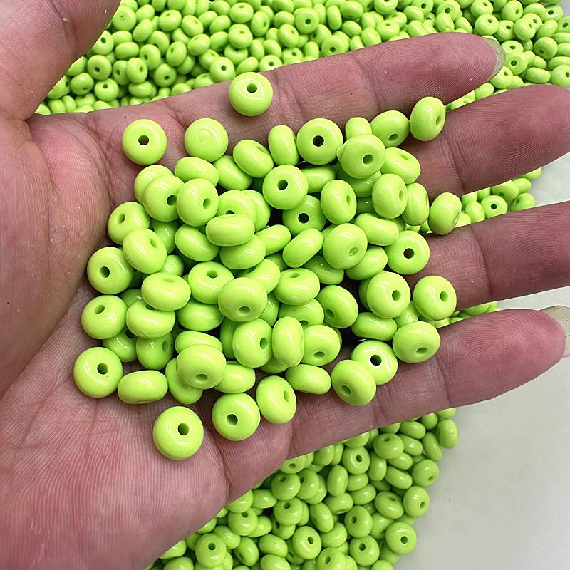 50pcs 8mm Acrylic Colored Flat Round Abacus Beads DIY Handmade Beads Accessories Spacer Beads Material Jewelry Accessories