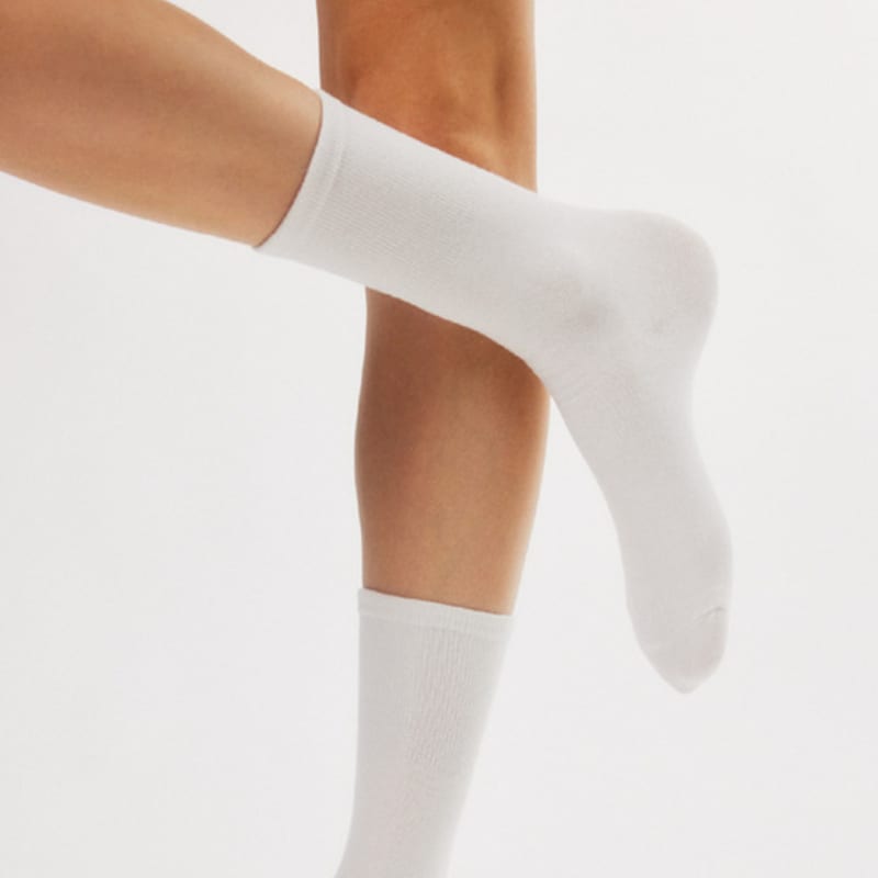 BOCION White Solid Color Long Socks
