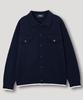 Nodu Collar Pocket Knit Jacket Cardigan [Navy]