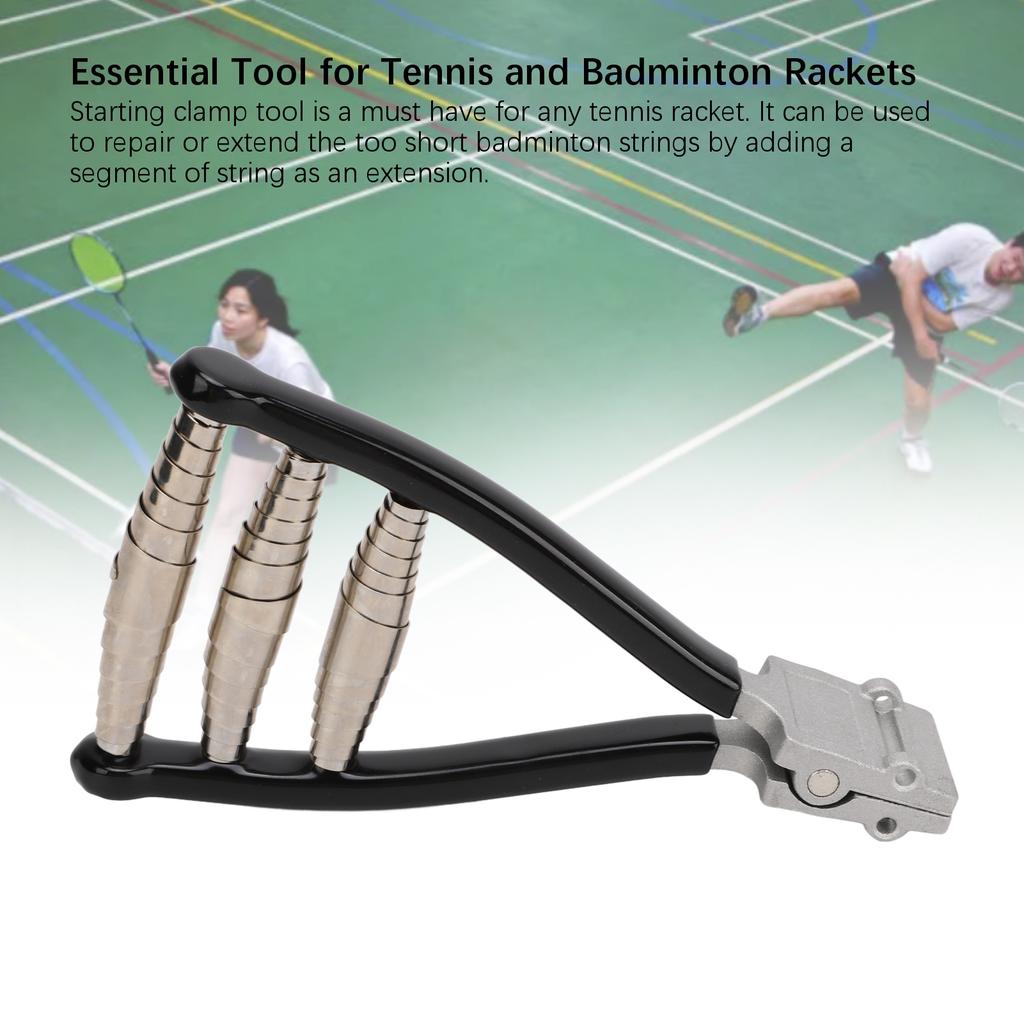 Starting Stringing Clamp 3 Springs Rubber Handle Better Grip Sports Tennis Stringing Machine Tool for Badminton Racket