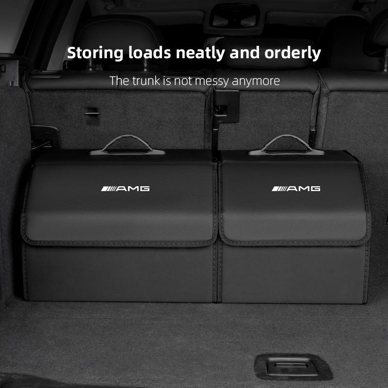 Car Leather Storage Box Auto Trunk Organizer Bag Accessories For Mercedes Benz AMG GLC W203 W206 W220 W205 W211 W212 W201 W210