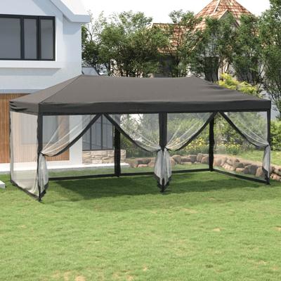 Vidaxl Foldable Party Tent With Walls, Anthracite, 3X6 M