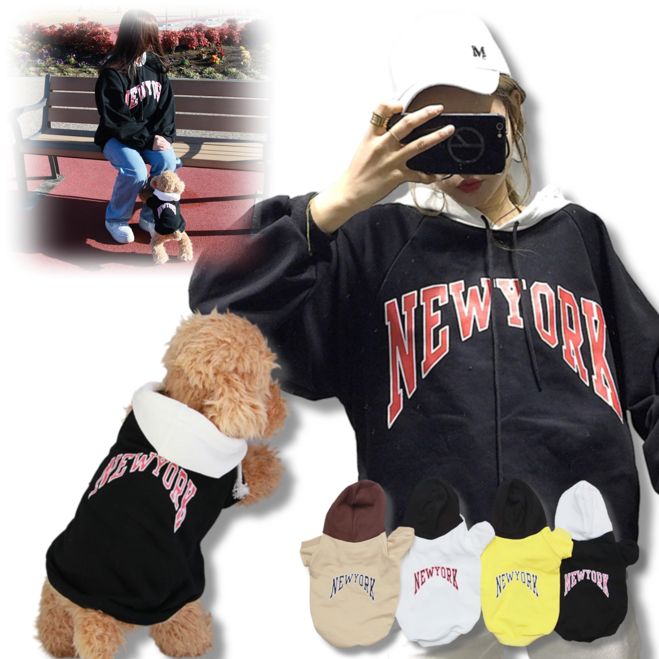 

Polaristure Matching Dog Clothes for Winter, Perfect for Small Dogs (Black, Pet Size Medium)