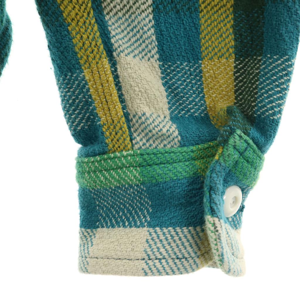 marka made in Japan Check Pattern Long sleeve Flannel shirt 1 Blue green Women Used