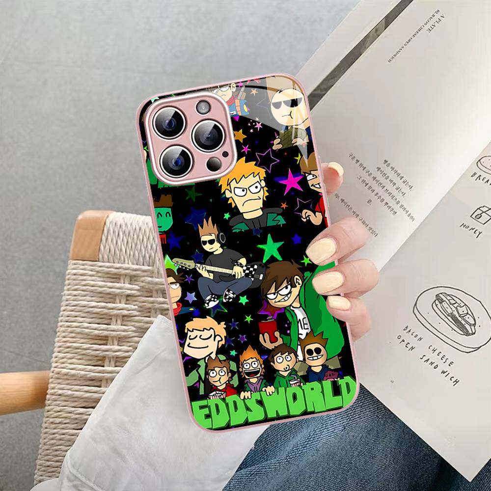 Dessin Animé Mignon E-Eddsworlds Verre Trempé Pour Iphone 14 13 12 11 Pro Mini XS MAX 14Plus X XS XR Coque