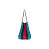 Gucci GG Logo Turquoise Crochet Mesh Tote Bag With Brown Leather Trim For Women Luxury Vacation Daily Use