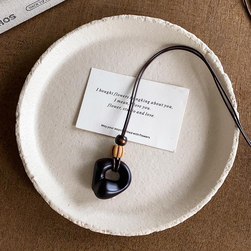Bohemian Ceramic Necklace: Vintage Ethnic Long Sweater Chain & Zen Choker