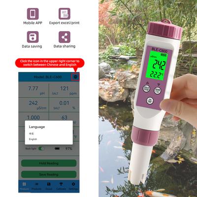 PH Meter Digital 7 In 1 PH TDS EC ORP S.G Salinity Temp Meter with ATC 0.01 Resolution High Accuracy PH Tester for