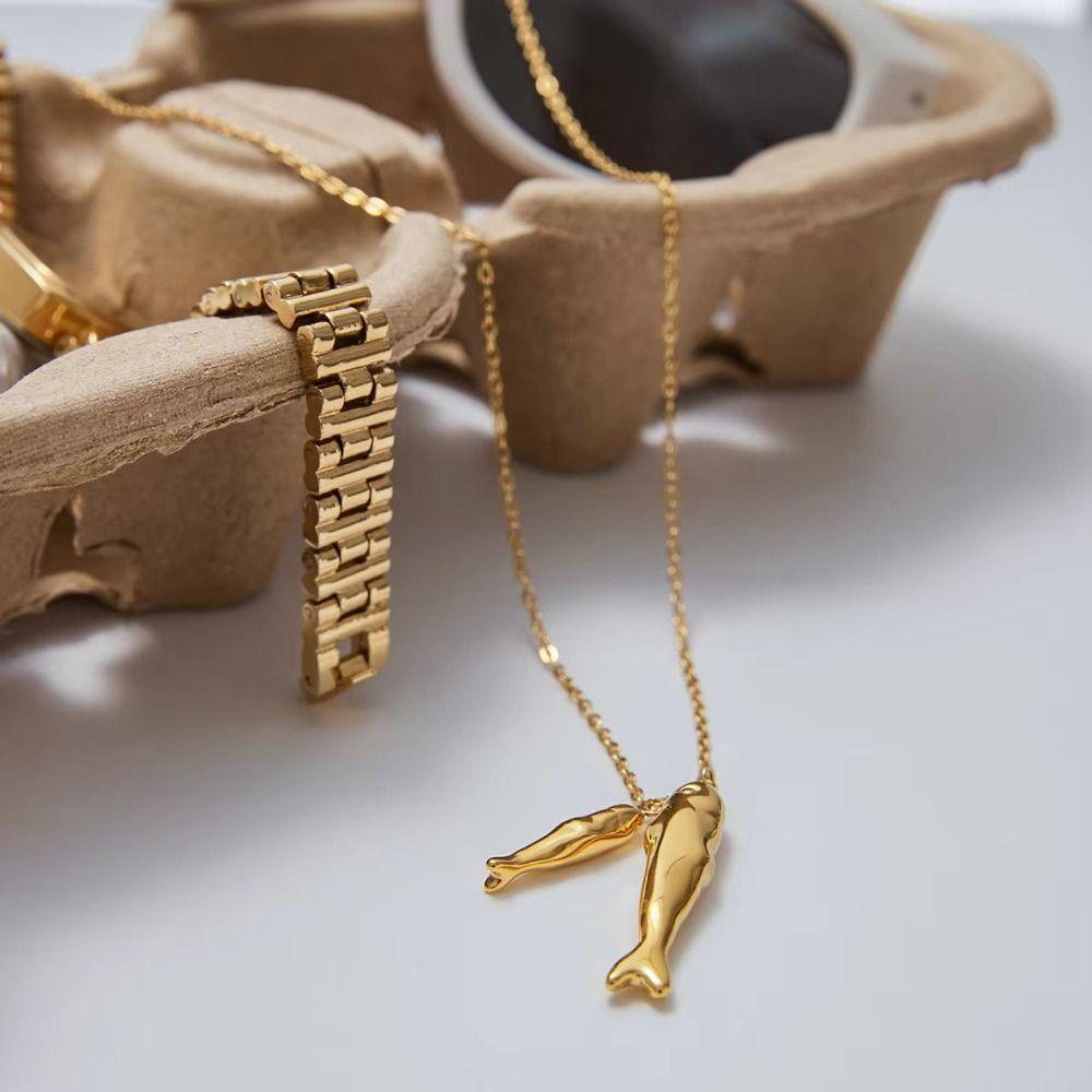 Waterproof Fish Pendant Necklace Exquisite Jewelry Necklace Fashion Lucky Fish Necklace Women