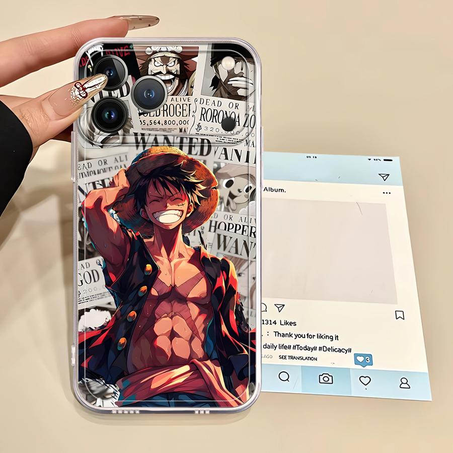 Soft Phone Cover Case for iPhone 17 Pro Max 12 Mini Air 16 13 Pro 14 Plus 15 XS Max 11 XR 7 8 One Piece Luffy