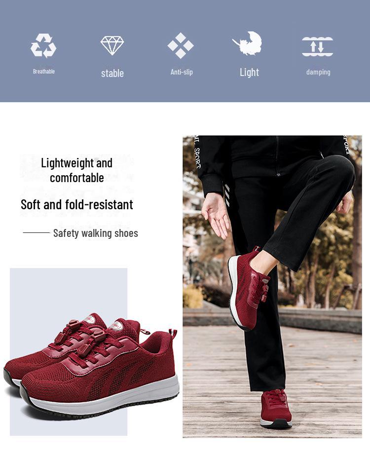 Women's Oil-Free Non-Slip Walking Shoes with Magnetic Vibration and Terahertz Energy for Pulse Massage