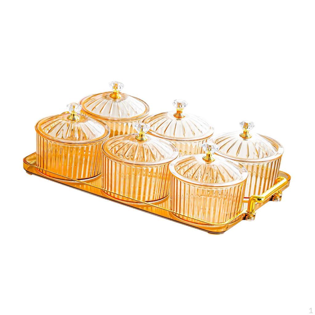Divided Dried Fruit Plate Dish Modern Decorative Serving Tray with Lid for Kitchen Wedding